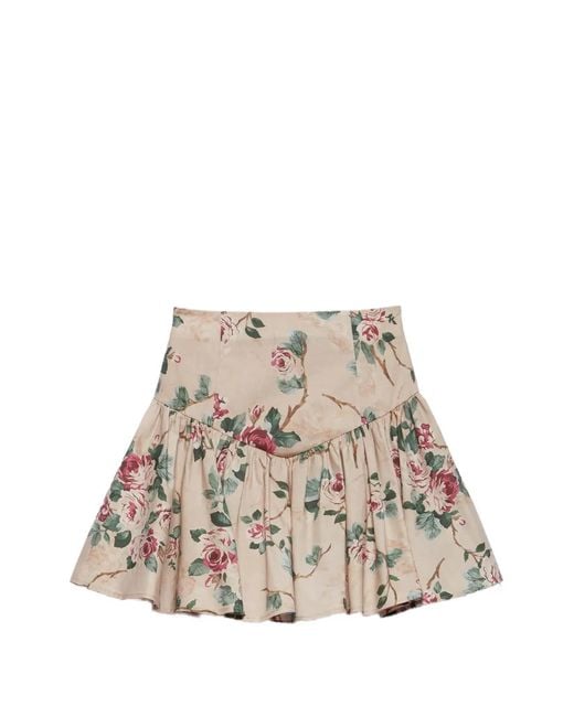 Aniye By Natural Diana Ruffled-Hem Floral Mini Skirt