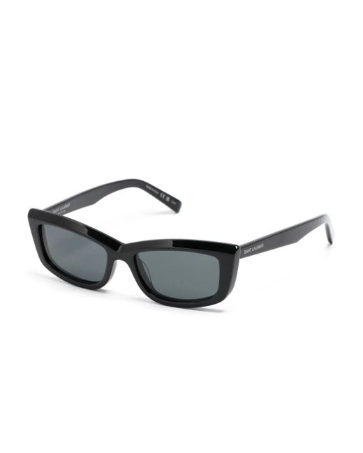 Saint Laurent Black Rectangle-Frame Sunglasses