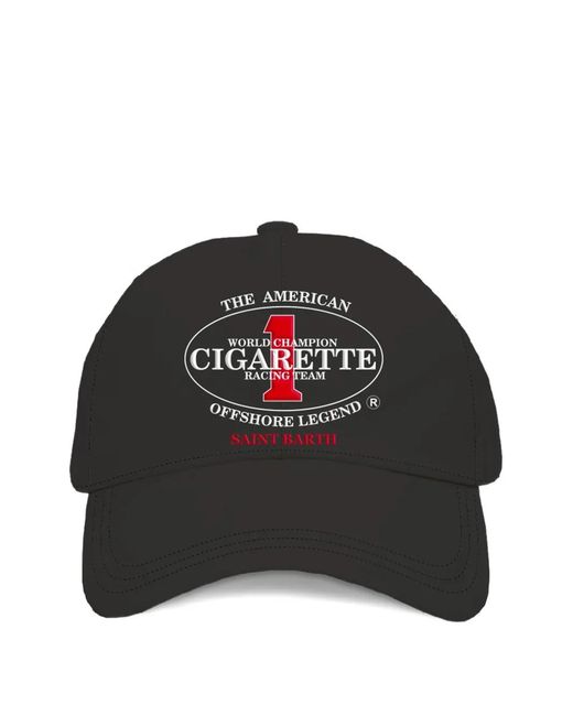 Mc2 Saint Barth Black Racing-Print Baseball Cap for men