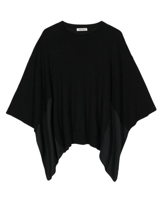 Undercover Black Draped-sleeve Knitted Top