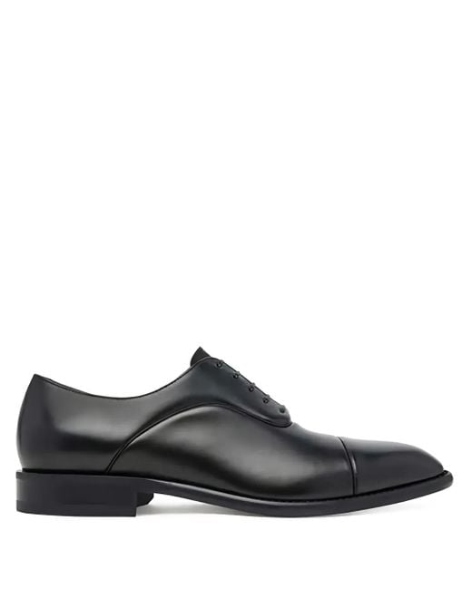 Boss Black Leather Oxford Shoes for men
