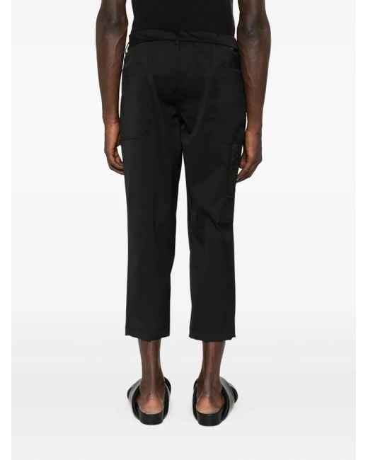 Yes London Black Pleated Elastic-Waist Trousers for men
