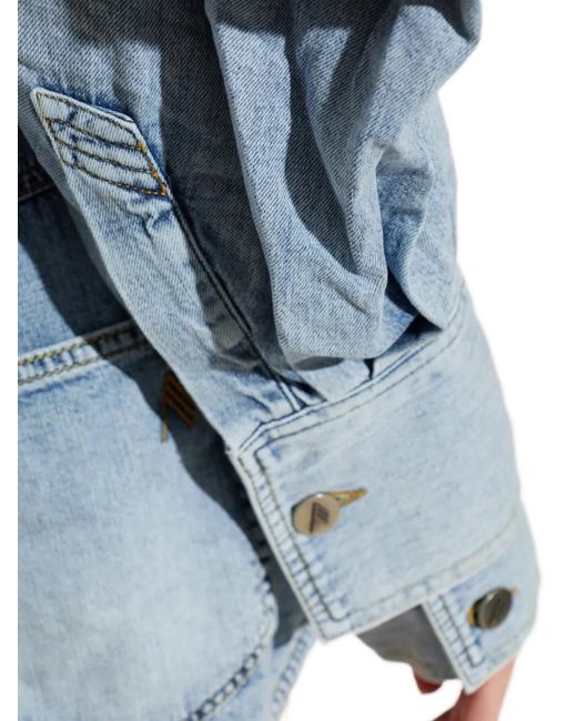 The Attico Blue Draped Denim Dress