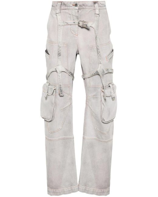 Off-White c/o Virgil Abloh Gray Oversized Cargo Jeans For