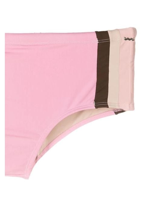 Amir Slama Pink Side-Stripe Swim Trunks for men