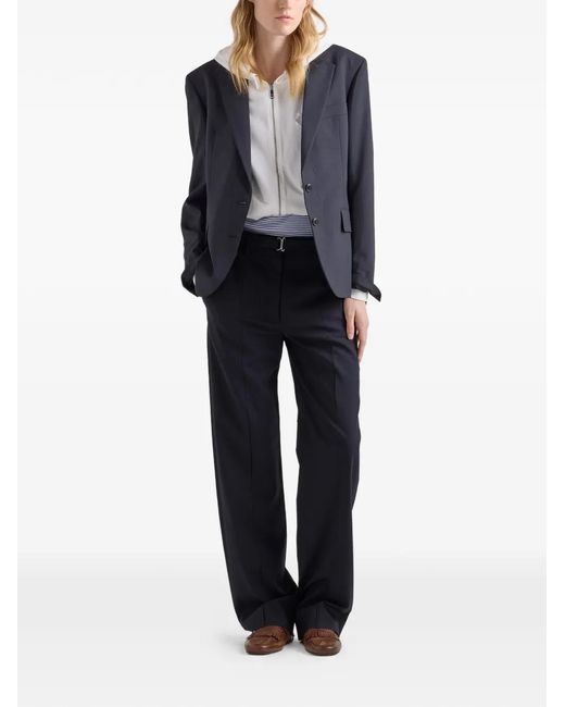 Prada Blue Wool Pants