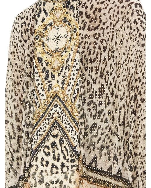 Camilla Natural Mosaic-Panel Layer Jacket