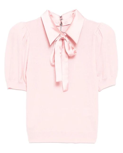 Alice + Olivia Pink Chase Puff Sleeve Top