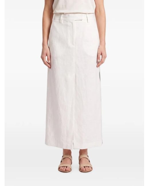 Brunello Cucinelli Pink Maxi Front-Slit Pencil Skirt