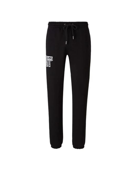 Off-White c/o Virgil Abloh Black Motion Arrow Cuffed Logo-Print Track Pants for men
