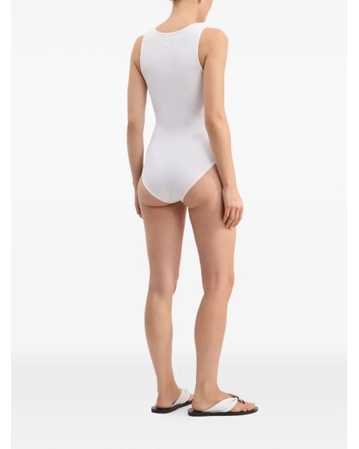 Loulou de Saison White Scoop-Neck Swimsuit