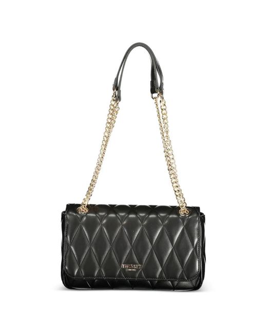 Twinset White Diamond-Quilted Shoulder Bag