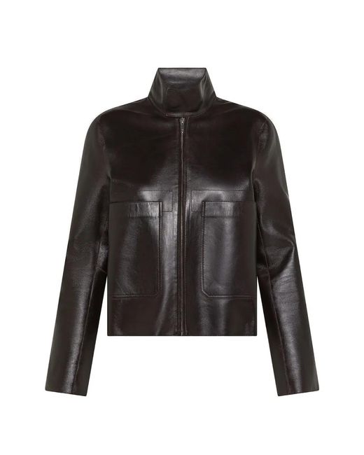 Seventy Black Zip Leather Jacket