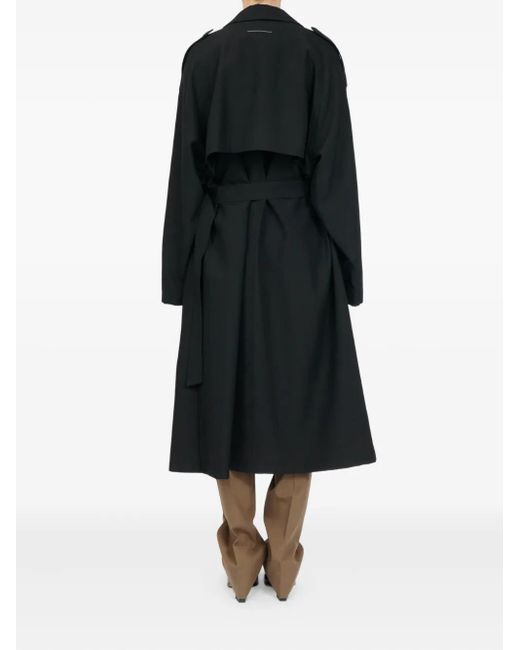 MM6 by Maison Martin Margiela ベルテッド ダブルコート Black