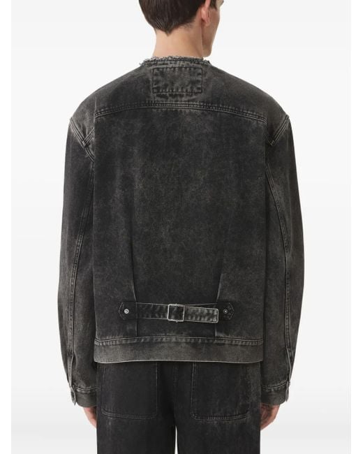 Lanvin Black Denim Collarless Jacket for men