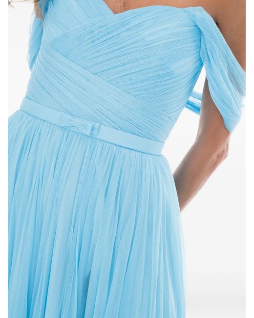 Ana Radu Blue Off-Shoulder Tulle Dress