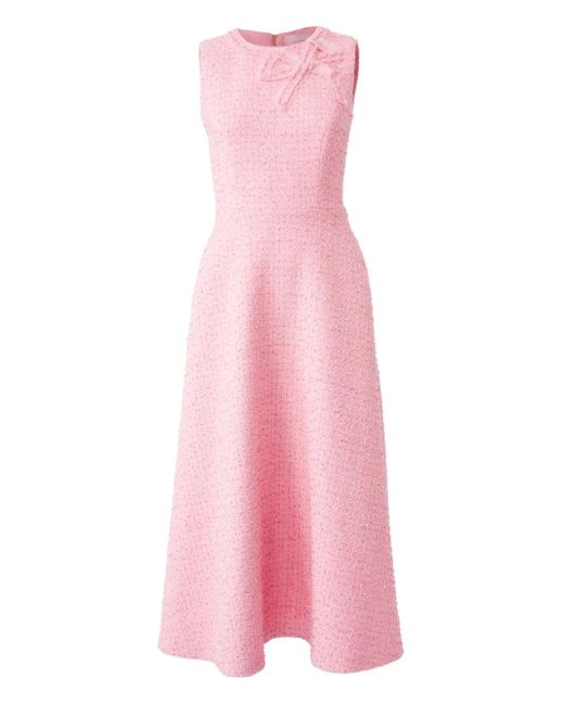 Carolina Herrera Pink Tweed Midi Dress