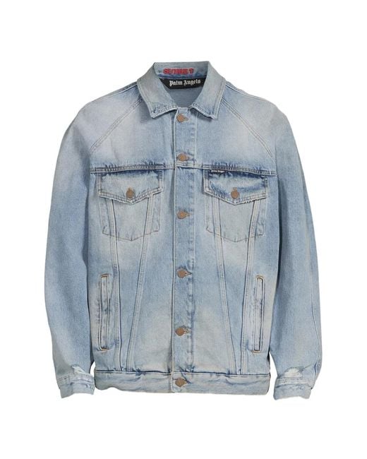 Palm Angels Blue Sunset Denim Jacket for men