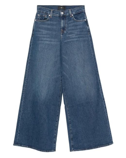 Vaqueros de talle alto 7 For All Mankind de color Blue