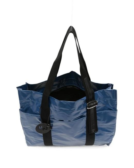 Jack Gomme Blue Caly Metallic-Effect Tote Bag