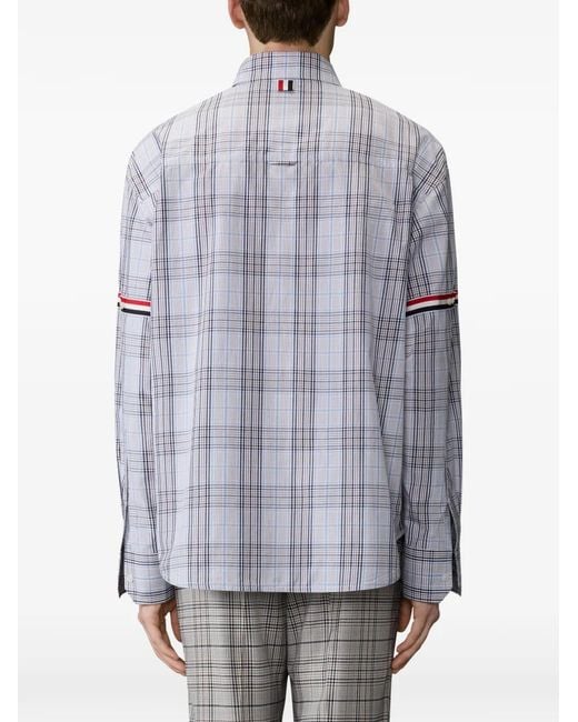 Thom Browne Blue Plaid-Patterned Shirt for men
