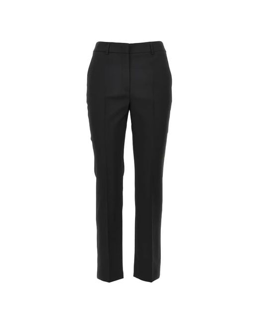 Weekend by Maxmara Black Straight-Leg Virgin Wool Trousers