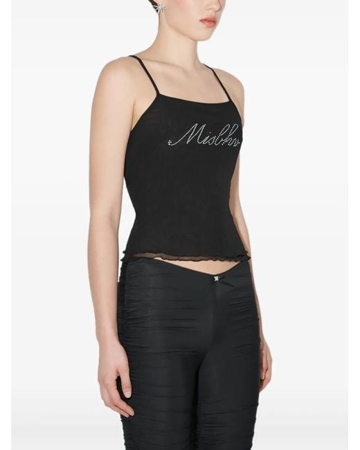 M I S B H V Black Logo-Embellished Tank Top