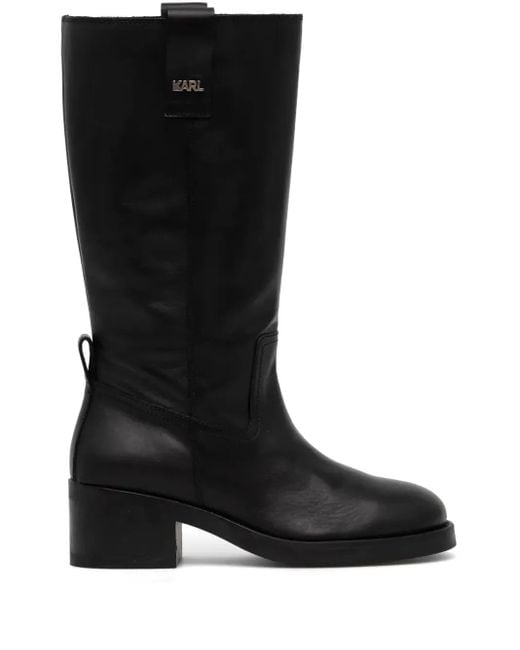 Karl Lagerfeld Black Brooklyn Boots