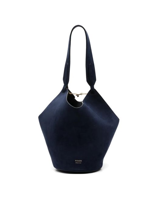 Khaite Blue Mini Lotus Tote Bag