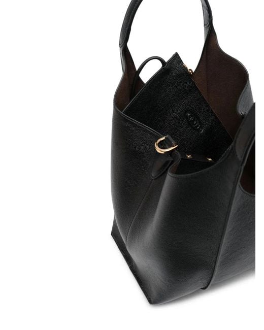 Tod's Black T Timeless Micro Leather Tote Bag