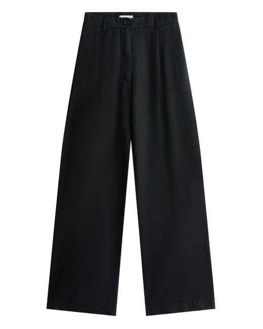 Tommy Hilfiger Black Wide-Leg-Hose mit Bundfalten