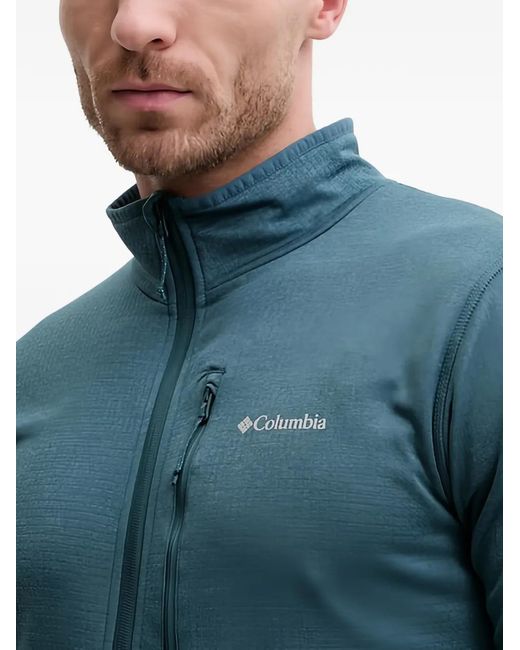 Columbia Blue Zip Textured Sweatshirt for men