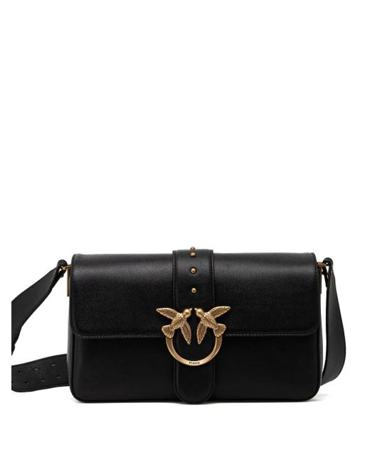 Pinko Black Love Bag Slouchy Leather Crossbody Bag