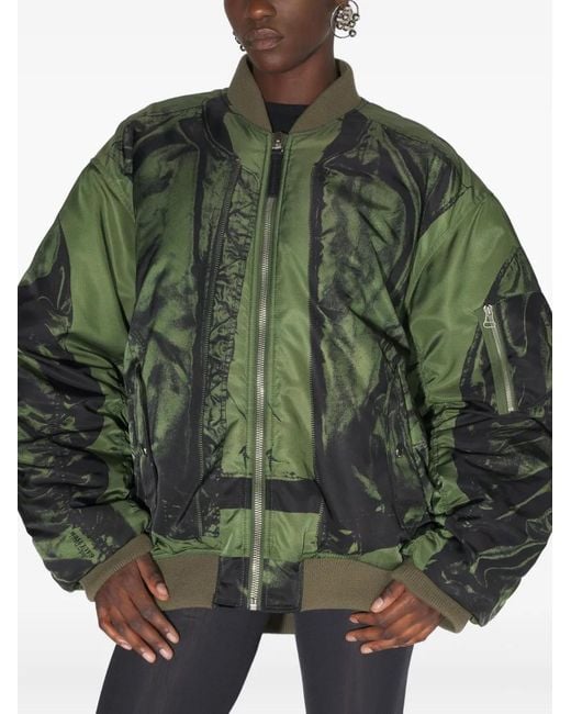 Jean Paul Gaultier Green The Trompe L'Oeil Bomber Jacket
