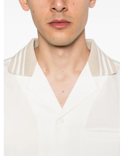 CHE White Senna Striped-Collar Shirt for men