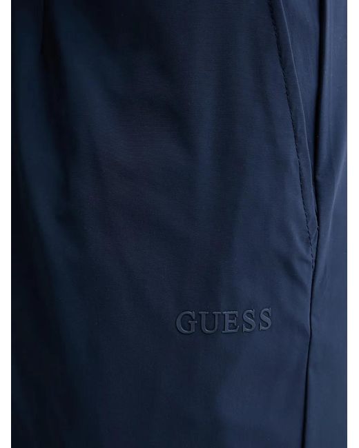 Guess Blue Logo-Print Tailored Shorts for men