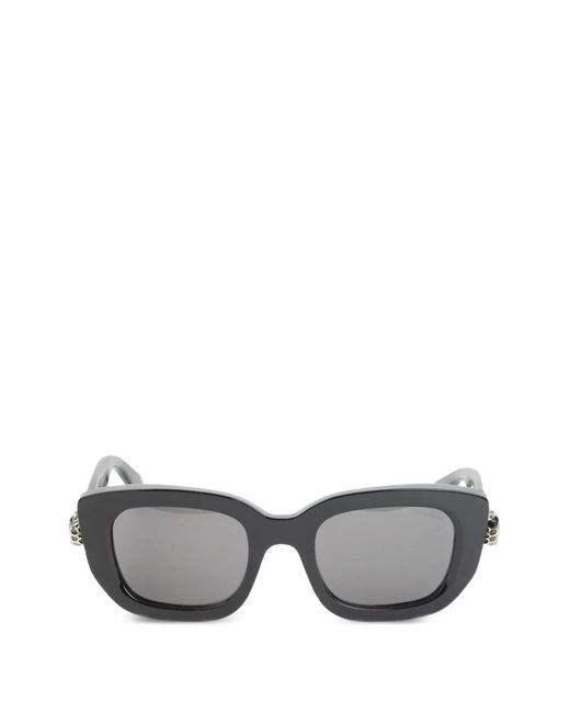 BVLGARI Gray Serpenti Square-Frame Sunglasses