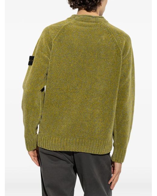 Stone Island Green 5100013 Mouliné Cotton Chenille Jumper for men
