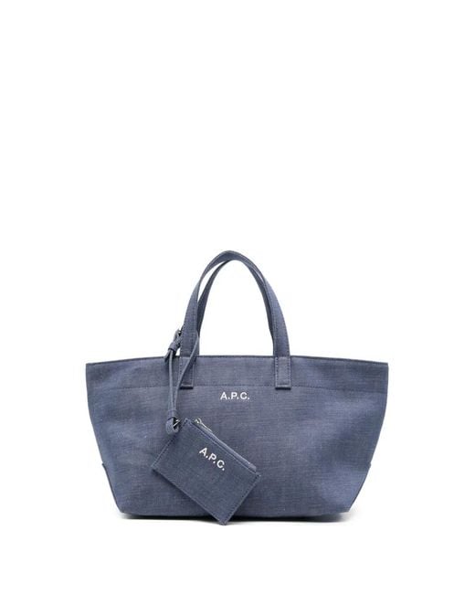A.P.C. Blue Small Drummer Tote Bag