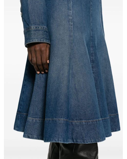 Khaite Blue Lennox Denim Midi Skirt