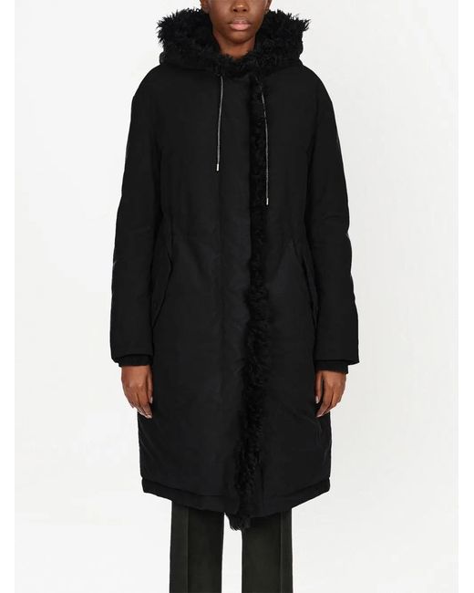 Ferragamo Black Shearling-Lined Parka Coat