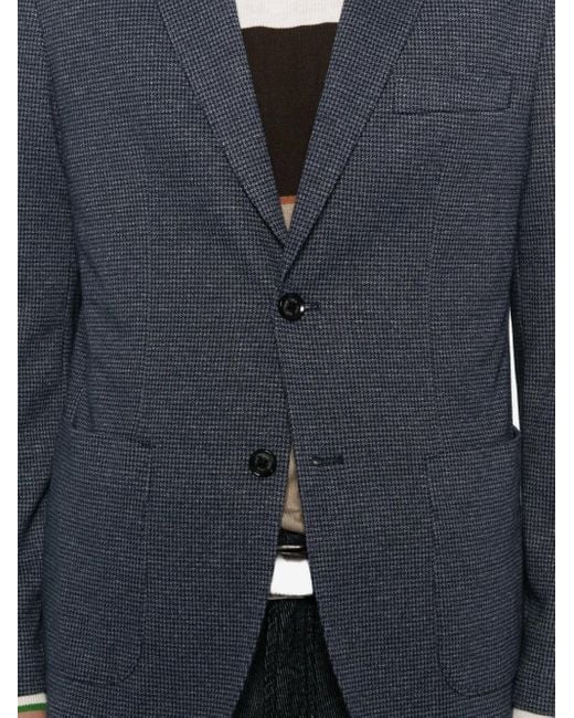 Liu Jo Blue Checked Single-Breasted Blazer for men