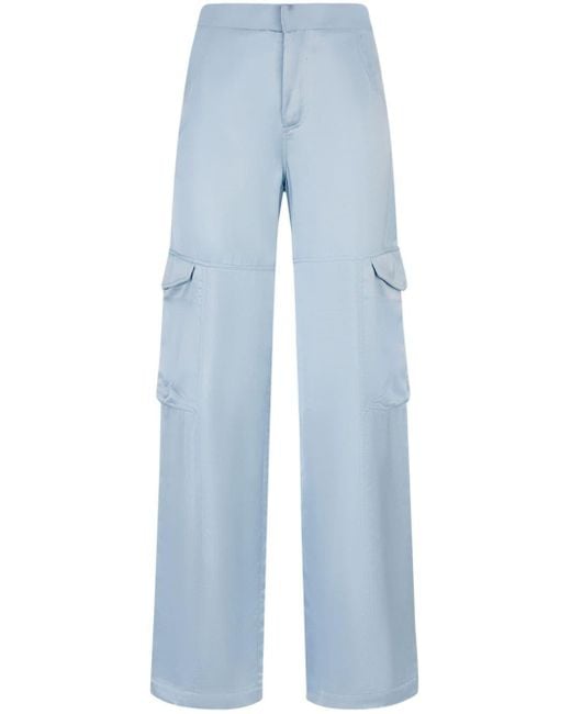Gcds Blue Satin Ultracargo Trousers
