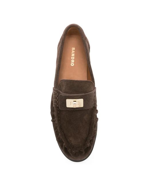 Sandro Brown Leather Loafers