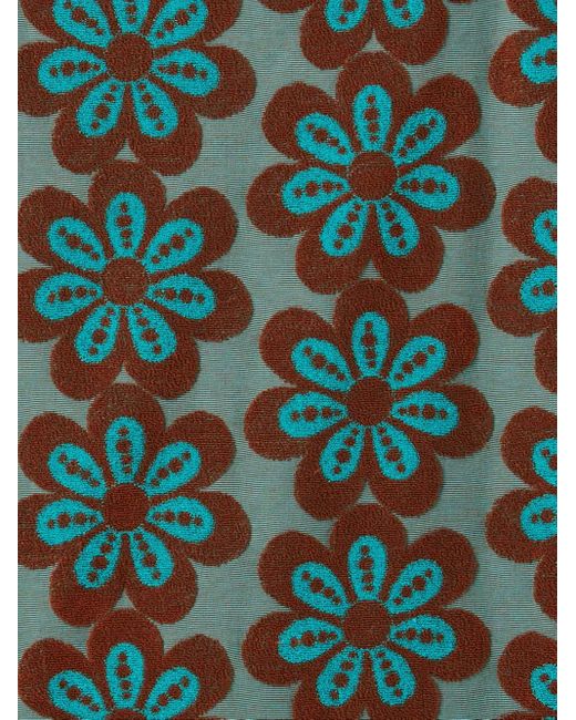 LaDoubleJ Meditation T-Shirt Met Bloem Intarsia En Boothals in het Green