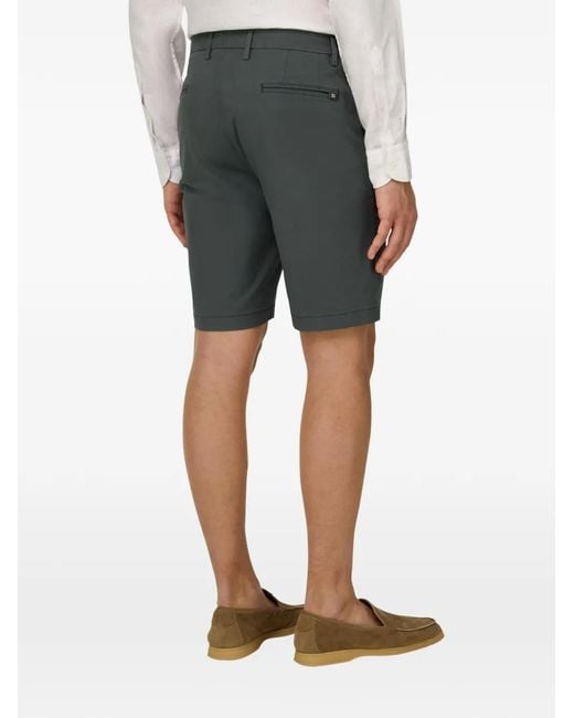 Boggi Green Elasticated-Waist Chino Shorts for men