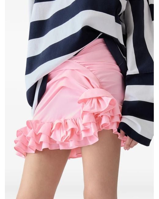 Jacquemus Pink The Playa Ruffled Mini Skirt