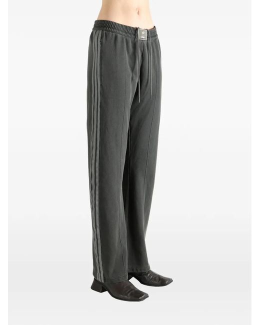 Adidas Gray Stripe-Detail Track Pants