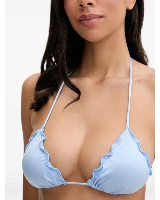 Mc2 Saint Barth Blue Sagitami Ruffled Bikini