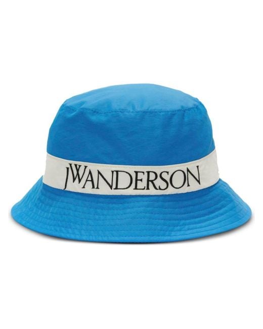 J.W. Anderson Blue Embroidered Logo Bucket Hat